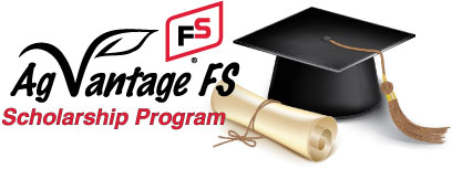 AgVantage FS Scholarship Program Logo with Graduation Cap and Diploma
